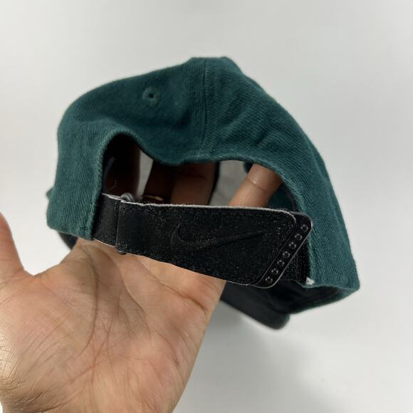 Nike Air Swoosh Vintage 90's Adjustable Strapback Cap Hat Green Bubble Logo - Picture 6 of 9